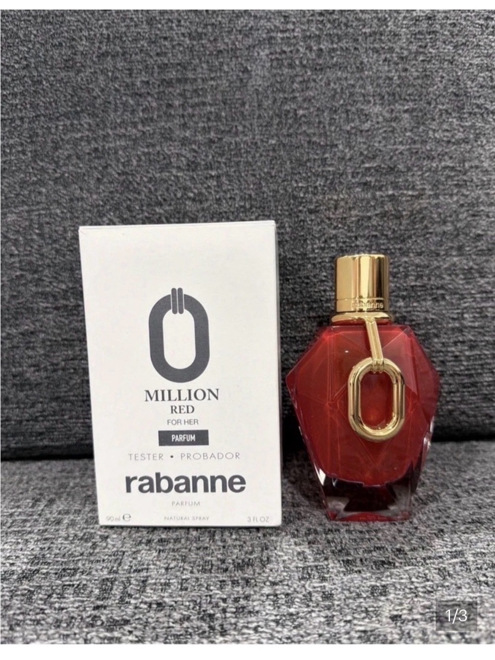 Paco Rabanne Red & Gold Faceted Parfum Bottle